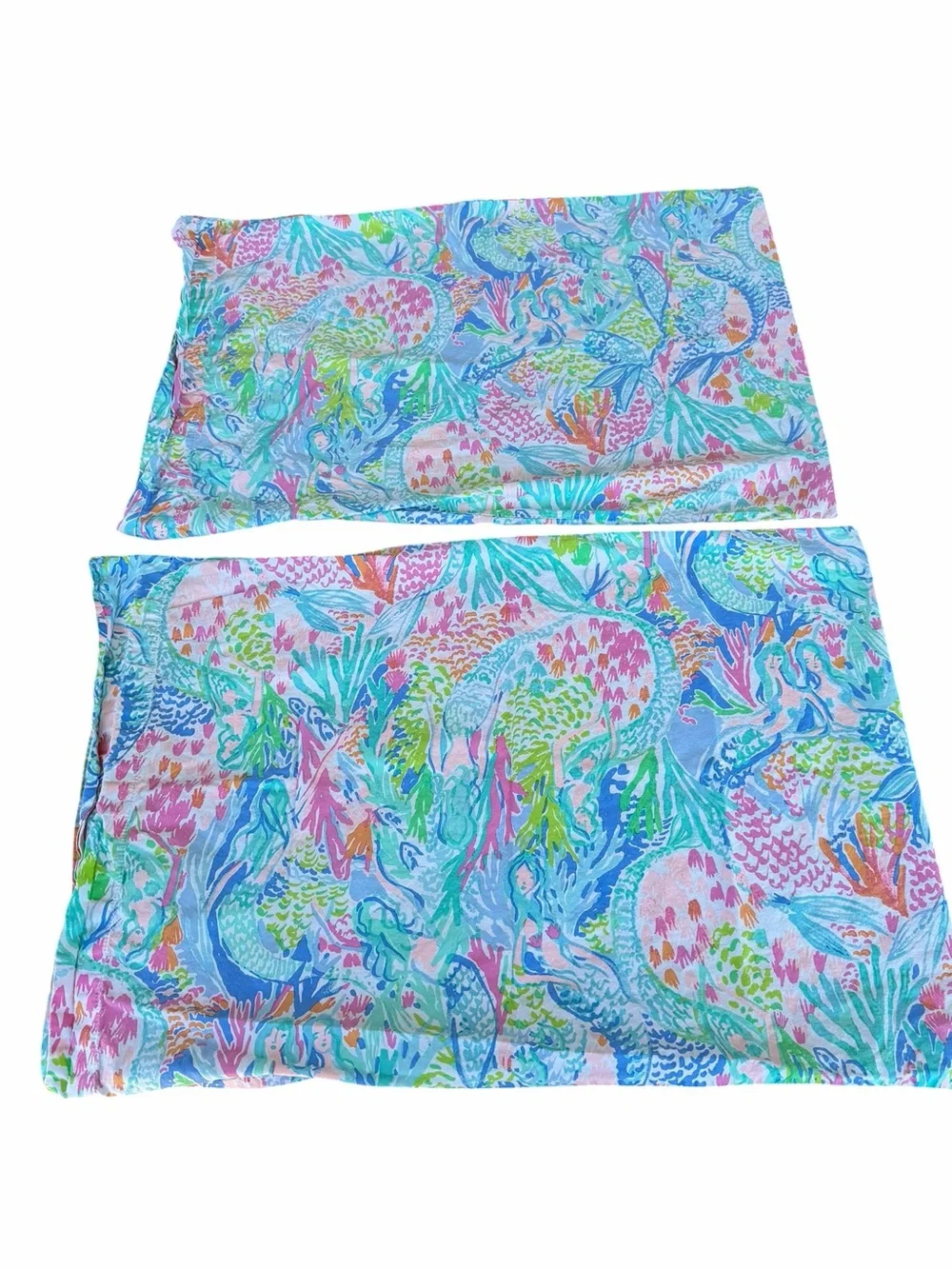 Lilly Pulitzer Pottery Barn Kids Mermaid Cove 2-Piece Pillowcase Set 100% Cotton